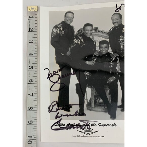 Vintage Autographed Little Anthony Imperials Photo 13 x 10 7896 R&B USA Music - Picture 6 of 7